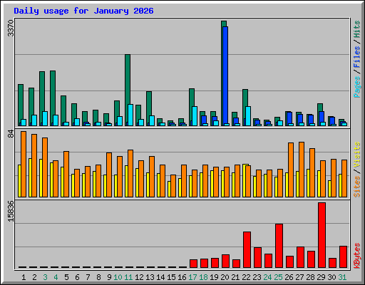 Daily usage for January 2026